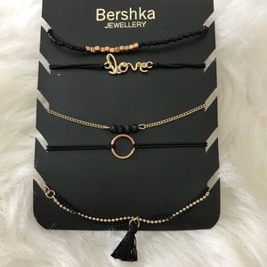 Black & Gold Bershka Bracelet Set